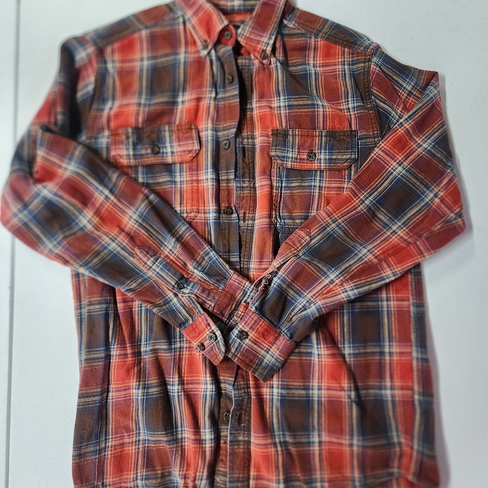 Faded Glory Burnt Orange Casual Button Down Shirt